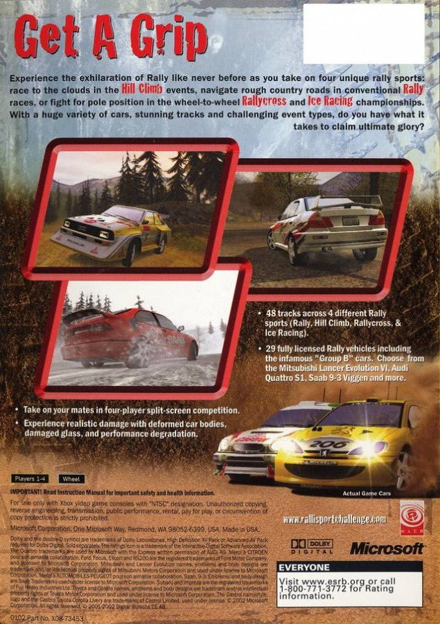 RalliSport Challenge back cover art for Xbox (XBOX) video game