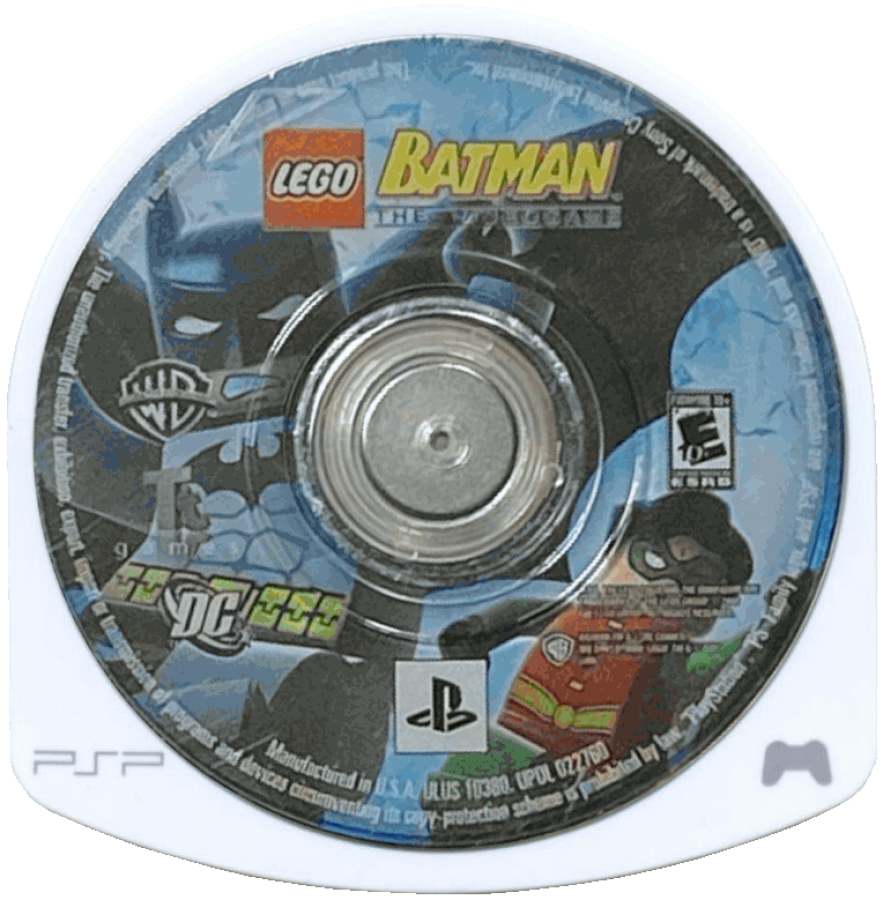 LEGO Batman The Videogame PlayStation Portable PSP for retro video game enthusiasts featuring action adventure gameplay LEGO styled Batman universe characters cooperative inspired puzzle solving comic book themed missions platforming challenges humorous storytelling and collectible gaming appeal UMD 