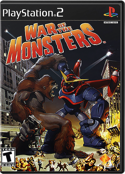 War of the Monsters – PlayStation 2 (PS2) video game cover image, action-fighting.