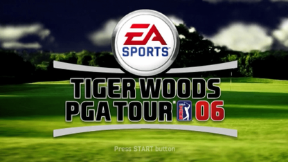 Tiger Woods PGA Tour 06 PSP start screen for PlayStation Portable (PSP) golf sports game