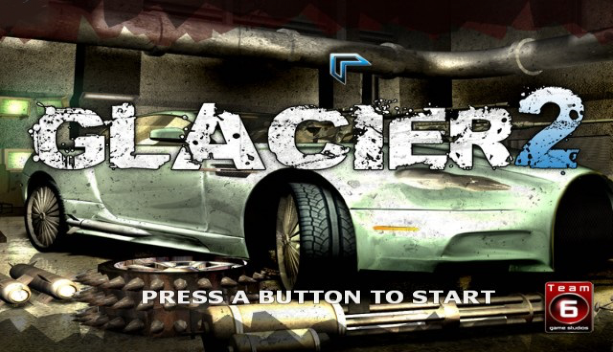 Glacier 2 Nintendo Wii video game, arcade-style shooting action, motion-controlled gameplay, console title main menu title screen