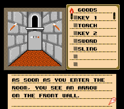 Shadowgate Nintendo Entertainment System NES video game featuring fantasy adventure gameplay castle exploration puzzle solving item collection mysterious environments dangerous traps and challenging point and click style gameplay classic 8 bit retro video game collection collectible gaming appeal gameplay
