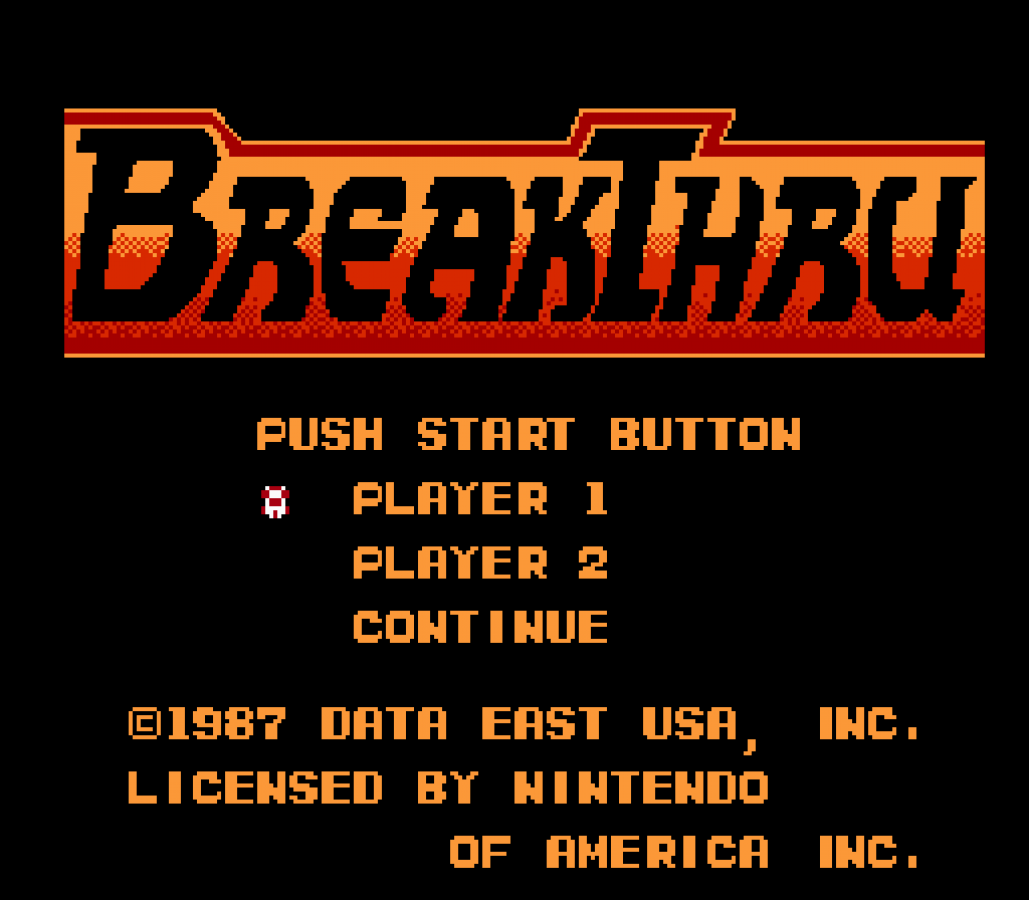 BreakThru Complete in Box CIB Nintendo Entertainment System NES for retro video game enthusiasts featuring side scrolling action shooter gameplay armored vehicle combat strategic platforming challenging enemy forces explosive arcade action complete in box collectible gaming appeal gameplay 