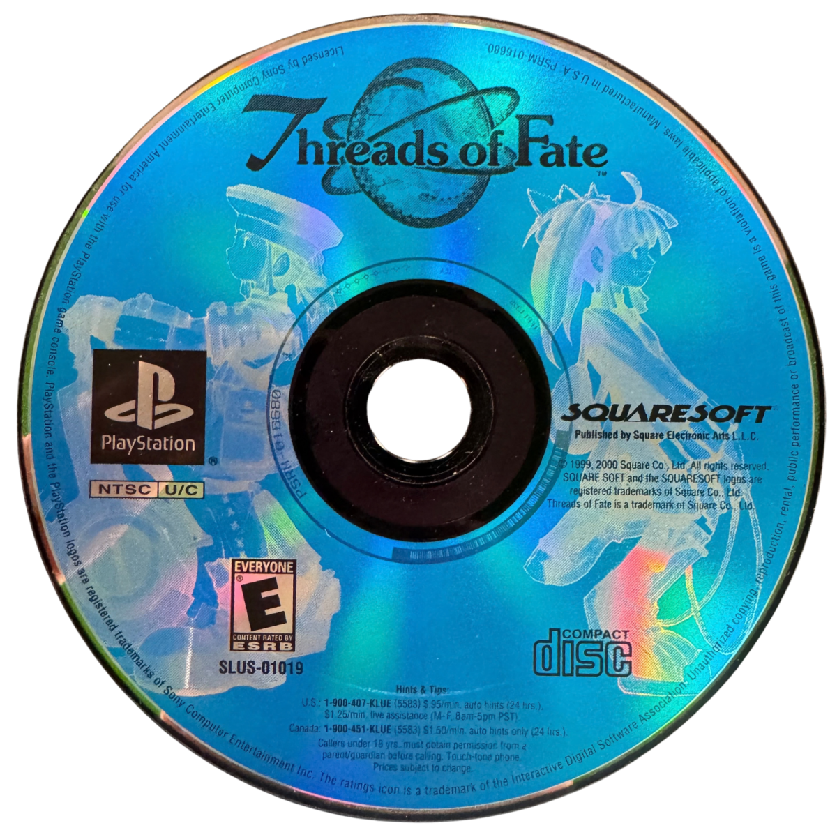 Threads of Fate CIB Sony PlayStation PS1 video game featuring action role playing gameplay Mint and Rue characters fantasy adventure real time combat magic abilities exploration puzzle solving quests and classic 32 bit PlayStation gameplay retro video game collection collectible gaming appeal disc