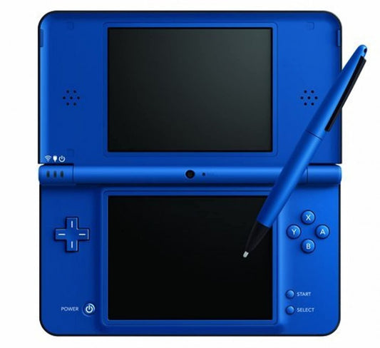 Nintendo DSi XL (DSi XL) – Midnight Blue handheld gaming console featuring:

Extra large dual screens for enhanced viewing

Backward compatibility with Nintendo DS and DSi games

Built-in camera and music playback capabilities

Sleek Midnight Blue finish

Comfortable design with larger buttons and screens, ideal for extended play sessions

Perfect for playing Nintendo DS and DSi game libraries with bigger visuals and a more comfortable handheld experience.
