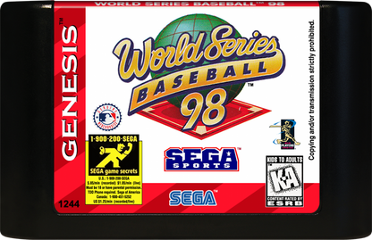 World Series Baseball 98 cartridge for Sega Genesis (GEN) video game
