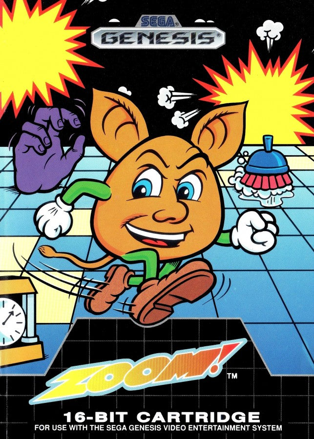 Zoom Sega Genesis GEN for retro video game enthusiasts featuring fast paced arcade action gameplay colorful maze style levels quick reflex challenges vibrant 16 bit graphics unique mascot adventure and collectible gaming appeal front cover