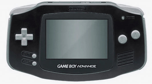 Game Boy Advance Black Console Nintendo Game Boy Advance handheld console in black color portable cartridge based gaming system with directional pad buttons retro gaming device front