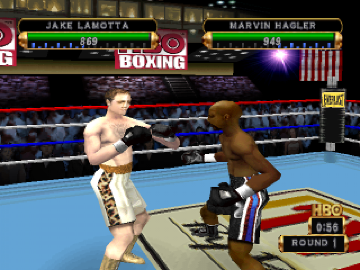 HBO Boxing retro PlayStation video game HBO Boxing sports boxing simulation realistic fighters arcade style combat multiplayer matches console title Sony PlayStation release gameplay