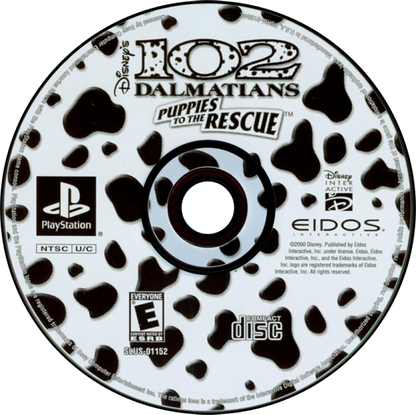102 Dalmatians Puppies to the Rescue PlayStation 1 PS1 for retro video game enthusiasts featuring action adventure platforming gameplay colorful cartoon worlds puzzle solving collectible items family friendly exploration movie inspired story and collectible gaming appeal disc