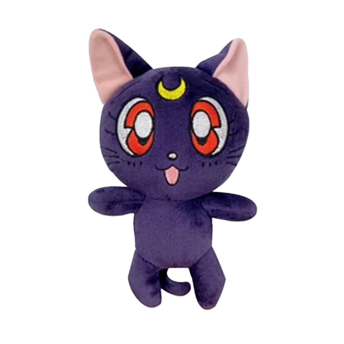 Luna Sailor Moon Plush anime collectible stuffed toy featuring Luna the black cat character from Sailor Moon iconic crescent moon forehead marking soft plush fabric cute feline design magical girl anime merchandise cuddly character plush display collectible Sailor Moon fan gift shelf decor and Japanese anime collection appeal
