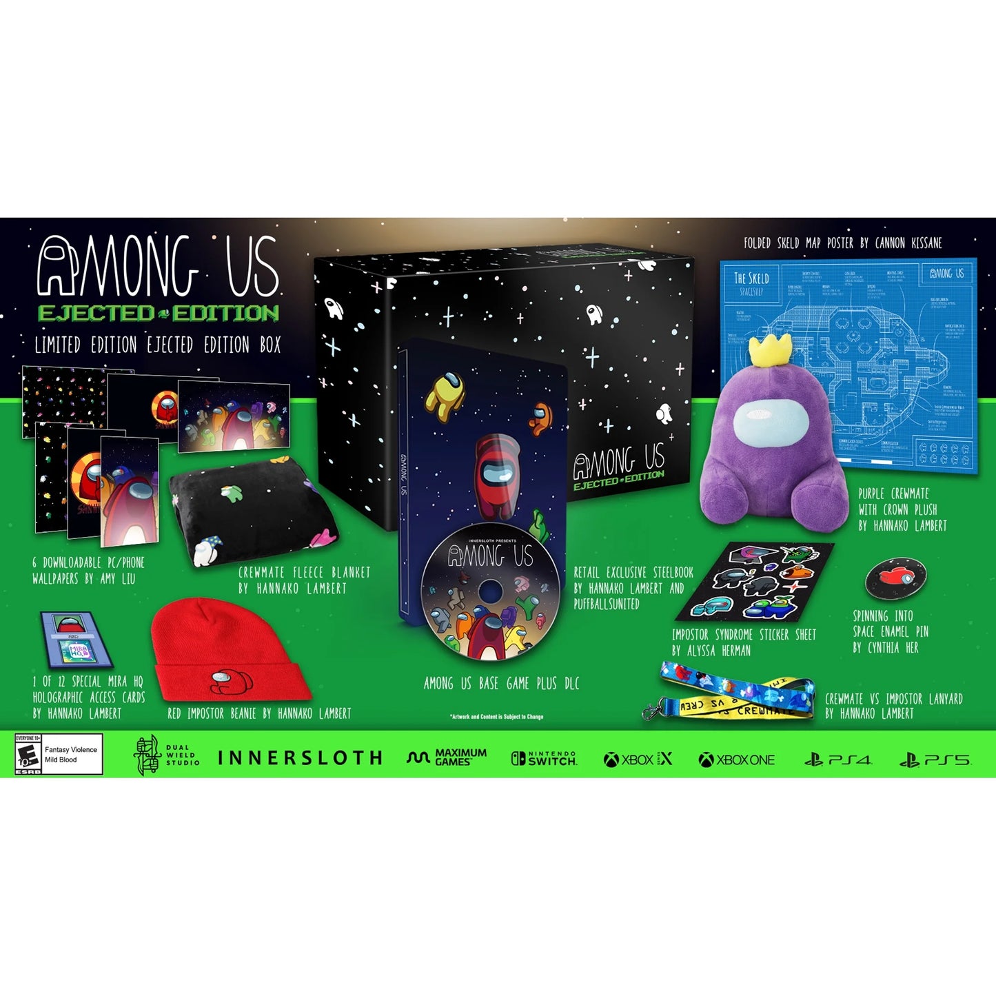 Among Us [Ejected Edition] contents for Xbox One (XONE) multiplayer social deduction video game