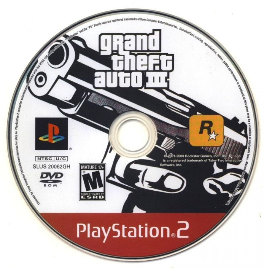 Grand Theft Auto III [Greatest Hits] disc for Playstation 2 (PS2) video game