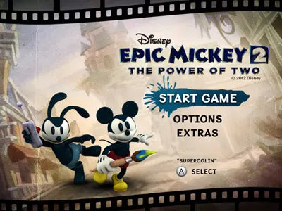 Disney Epic Mickey 2: The Power of Two title screen for PlayStation 3 (PS3) video game