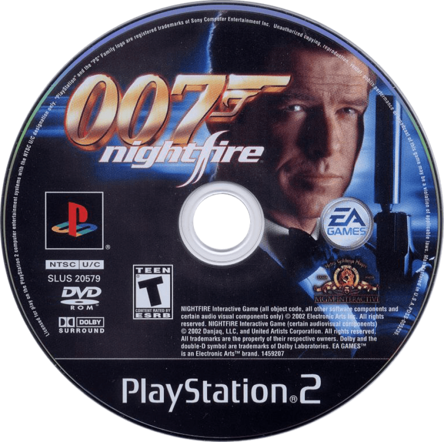 007: Nightfire PS2 action shooter video game disc