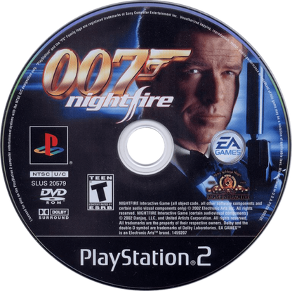 007: Nightfire PS2 action shooter video game disc