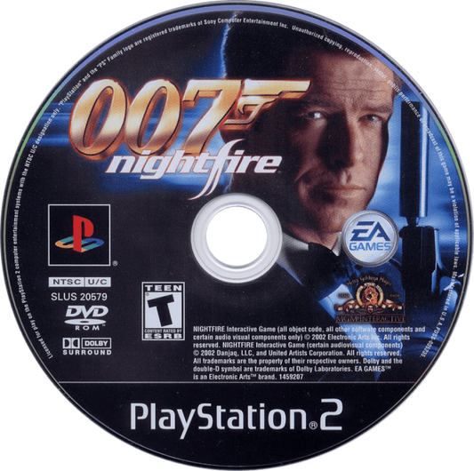 007: Nightfire PS2 action shooter video game disc