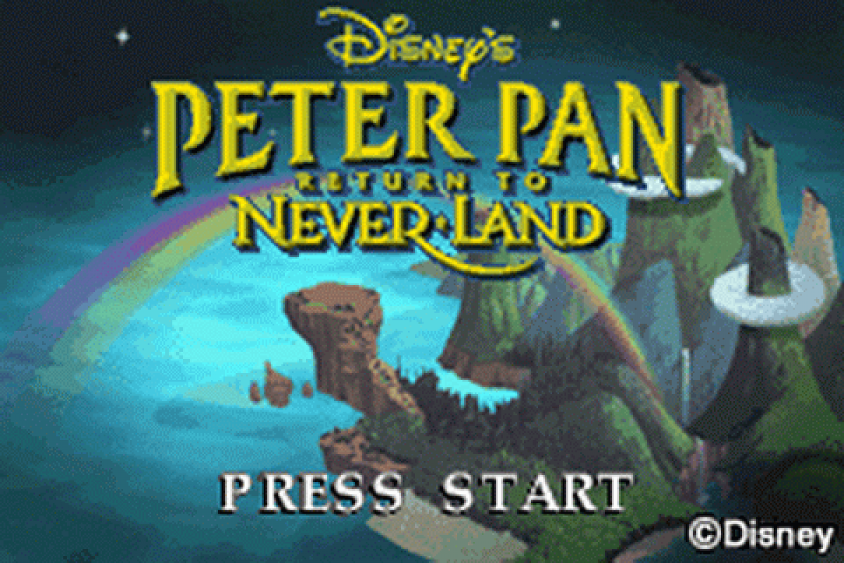 Game Boy Advance Peter Pan Return to Neverland adventure game start menu