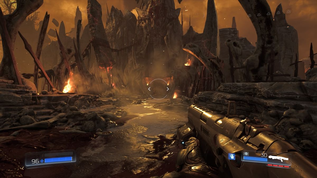 DOOM PS4 game featuring fast-paced first-person shooter action, intense demon-slaying combat, and visceral single-player and multiplayer gameplay