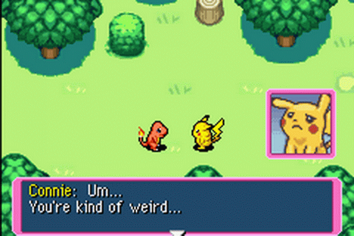 Pokemon Mystery Dungeon Red Rescue Team Game Boy Advance gameplay for retro video game featuring dungeon crawling adventure gameplay, Pokémon rescue missions, turn based exploration, randomly generated dungeons, beloved Pokémon characters, and classic handheld RPG action on GBA