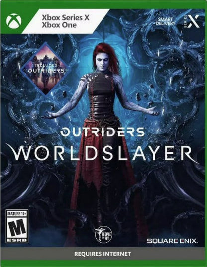 Outriders: Worldslayer cover art for Xbox Series X (XSX) cooperative action shooter RPG video game