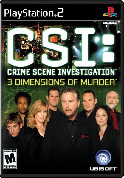 CSI: Dimensions of Murder for PlayStation 2 with crime investigation and forensic mystery gameplay cover art