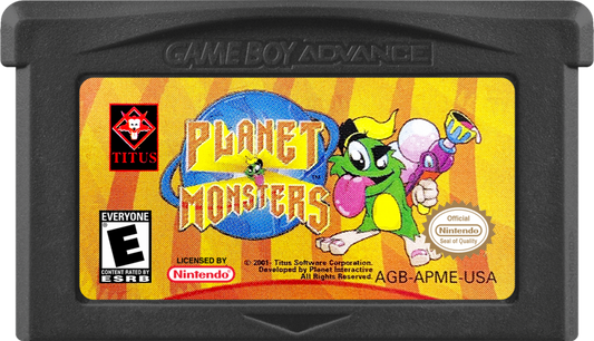 Planet Monsters game cartridge for Game Boy Advance GBA video game
