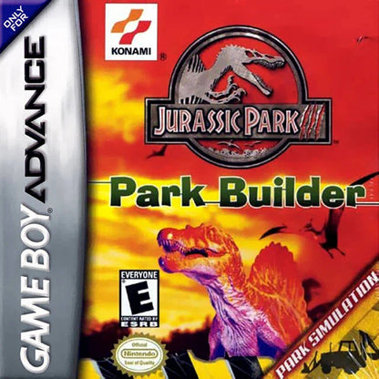 Jurassic Park III Park Builder cover art for Game Boy Advance GBA video game