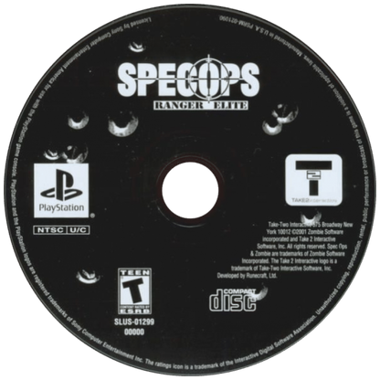 Spec Ops: Ranger Elite disc for PlayStation 1 (PS1) tactical shooter video game