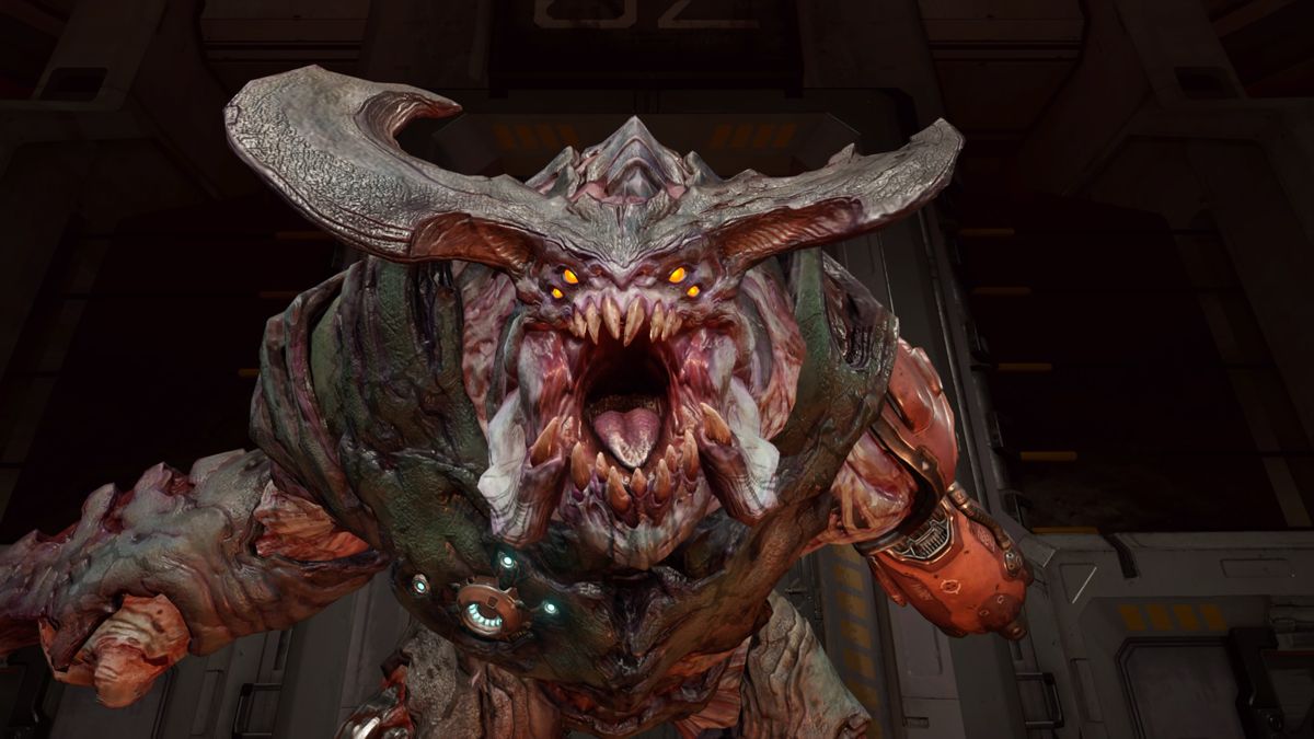 DOOM PS4 game featuring fast-paced first-person shooter action, intense demon-slaying combat, and visceral single-player and multiplayer gameplay