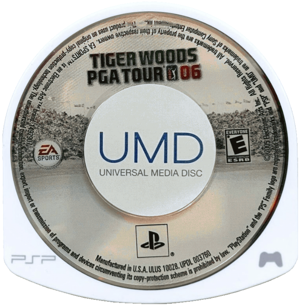 Tiger Woods PGA Tour 06 PSP disc for PlayStation Portable (PSP) golf sports game