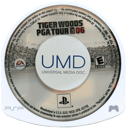 Tiger Woods PGA Tour 06 PSP disc for PlayStation Portable (PSP) golf sports game