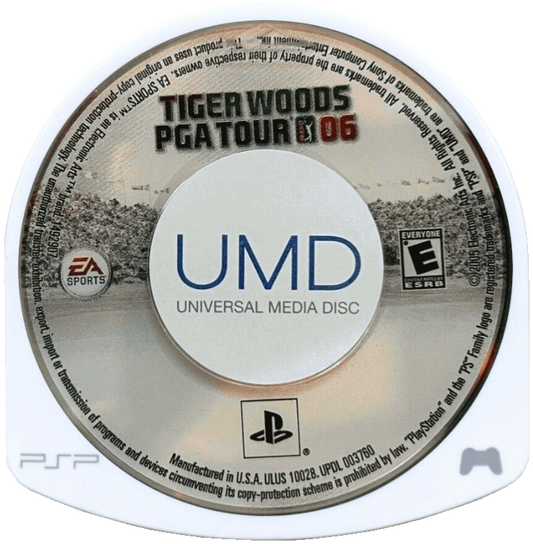 Tiger Woods PGA Tour 06 PSP disc for PlayStation Portable (PSP) golf sports game