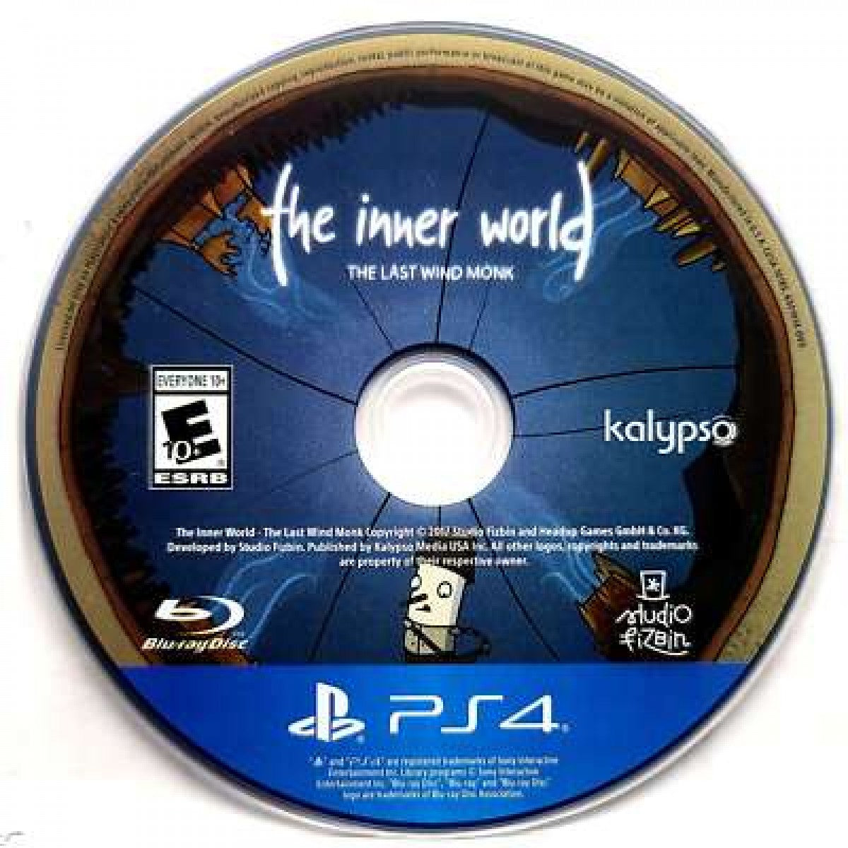 The Inner World the Last Wind Monk disc cover art for PlayStation 4 (PS4) video game. 