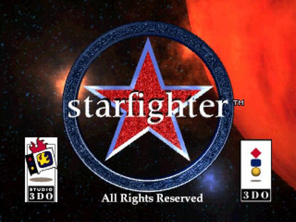 Star Fighter start screen for Panasonic 3DO (3DO) sci-fi aerial combat video game