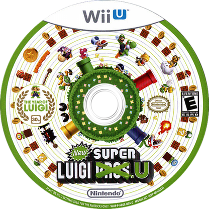 New Super Luigi U disc cover art for Nintendo Wii U (Wii U) platformer video game.  