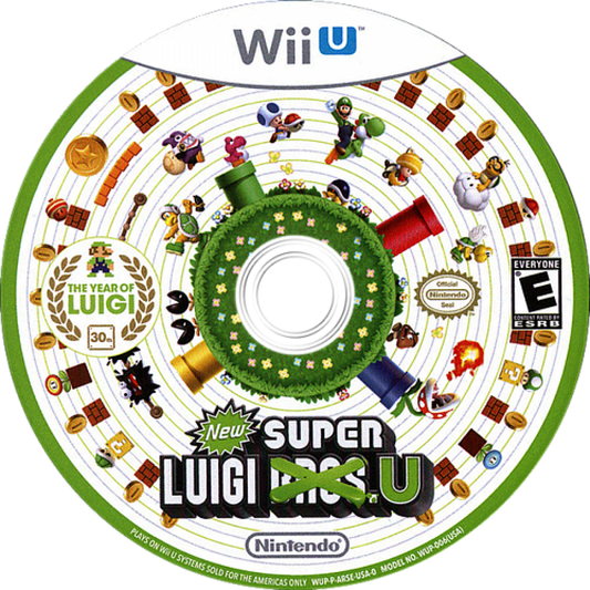 New Super Luigi U disc cover art for Nintendo Wii U (Wii U) platformer video game.  