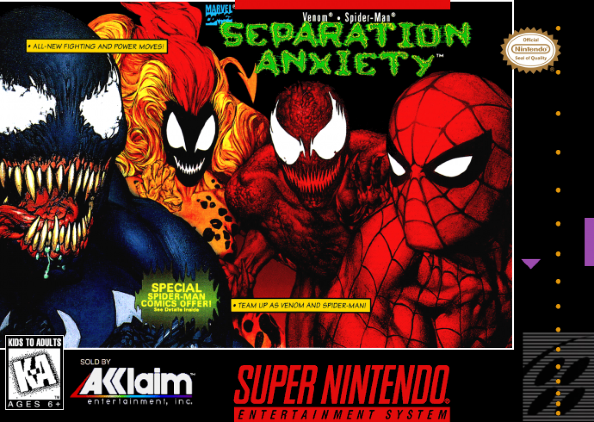Separation Anxiety Super Nintendo SNES cover art for the retro game.
