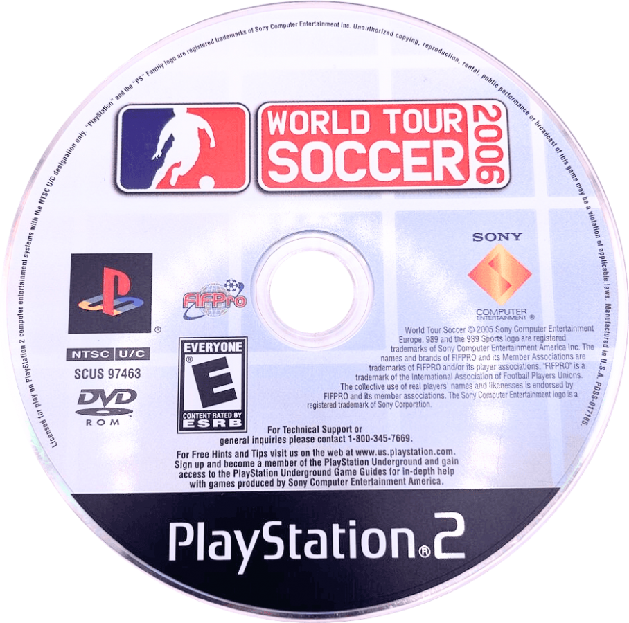 World Tour Soccer 2006 – PlayStation 2 (PS2) video game disc, soccer simulation.