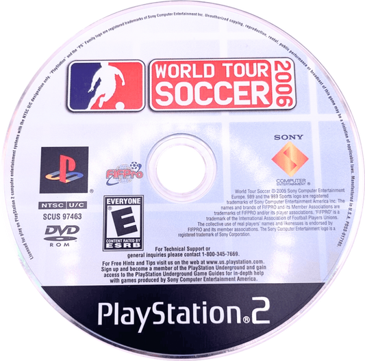 World Tour Soccer 2006 – PlayStation 2 (PS2) video game disc, soccer simulation.