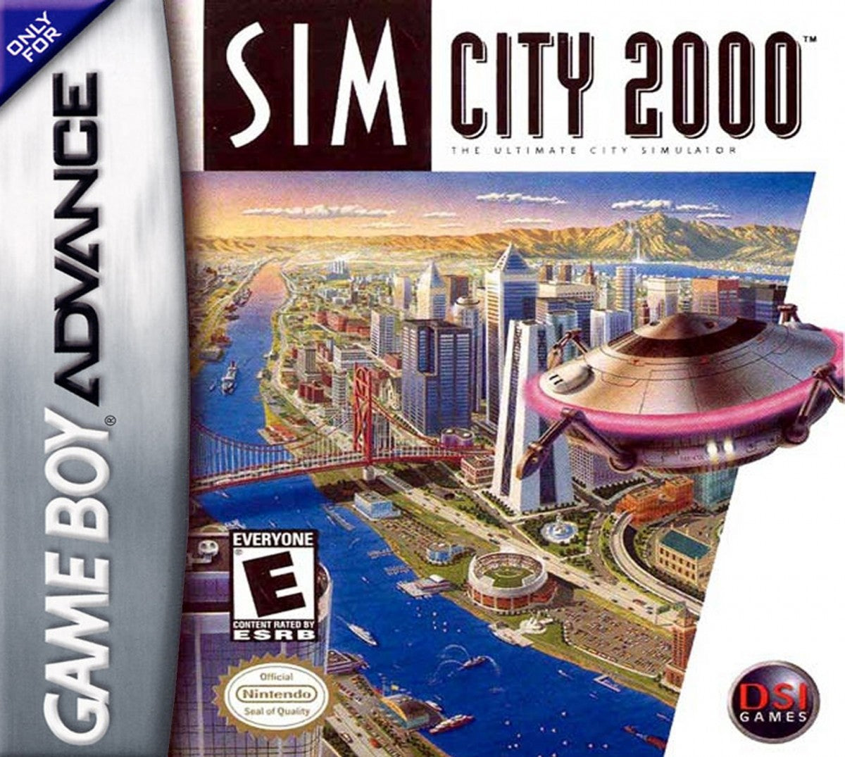 SimCity 2000 for Game Boy Advance with city-building simulation and strategic management gameplay front cover