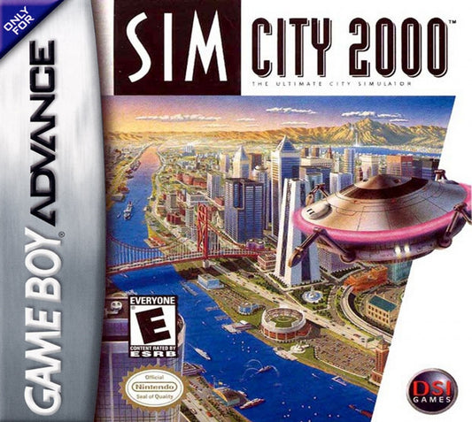 SimCity 2000 for Game Boy Advance with city-building simulation and strategic management gameplay front cover