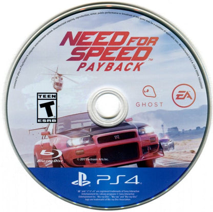 Need for Speed: Payback – PlayStation 4 (PS4) video game disc, racing action game with high-speed cars and thrilling chases