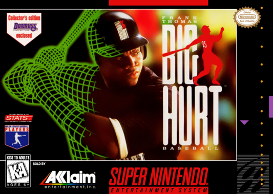Frank Thomas Big Hurt Baseball cover art for Super Nintendo Entertainment System (SNES) video game