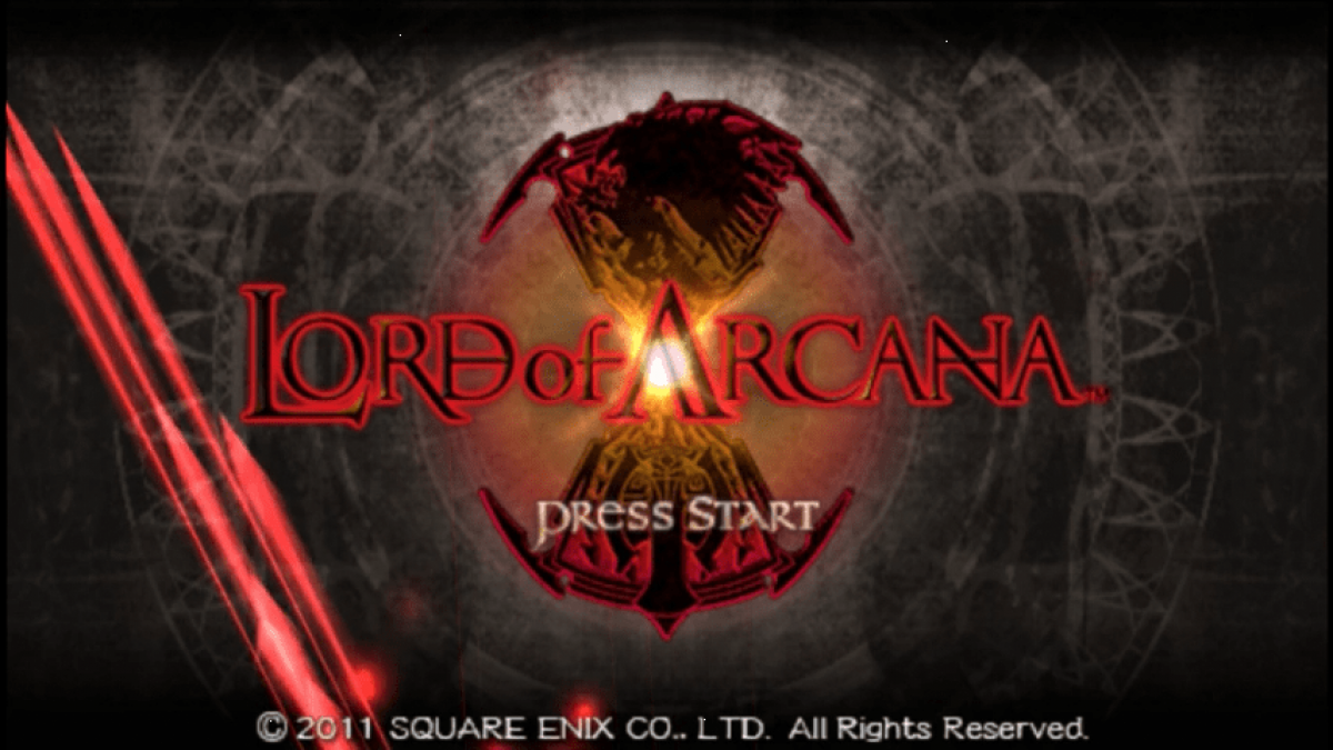 Lord of Arcana start screen for PlayStation Portable (PSP) action role-playing game