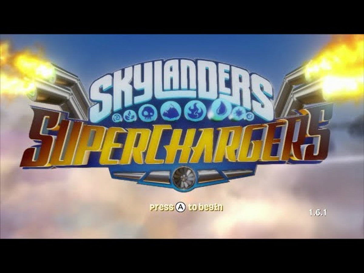 Skylanders SuperChargers title screen for Nintendo Wii U (WiiU) video game