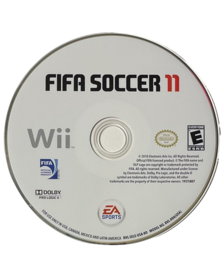 FIFA Soccer 10 Nintendo Wii video game, soccer sports simulation, motion-controlled gameplay, multiplayer, EA Sports title disc