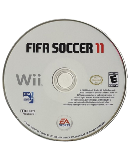 FIFA Soccer 10 Nintendo Wii video game, soccer sports simulation, motion-controlled gameplay, multiplayer, EA Sports title disc