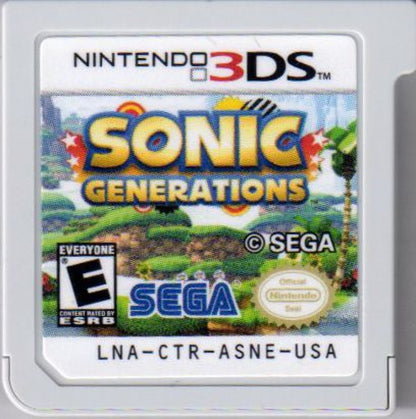 Sonic Generations cartridge for Nintendo 3DS (3DS) platformer video game