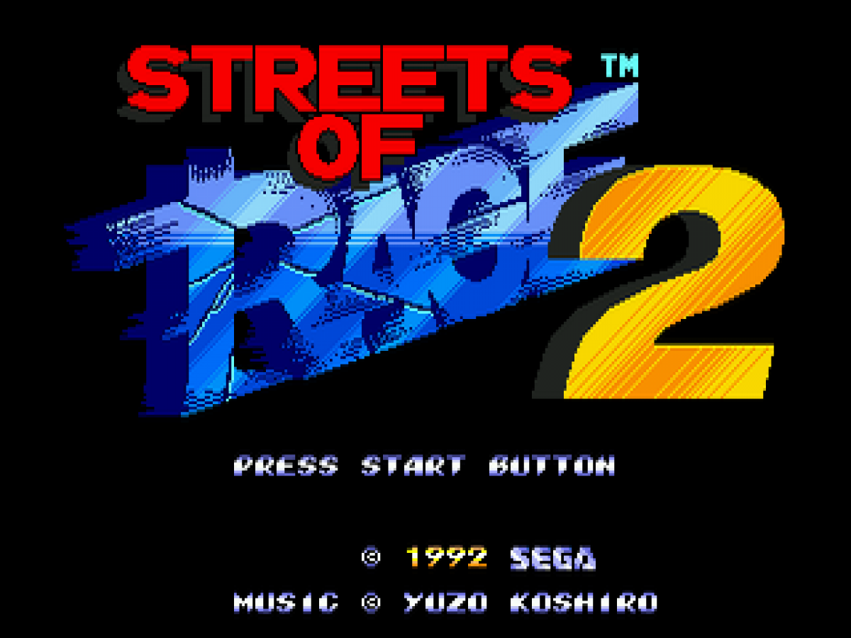 Streets of Rage 2 title screen for Sega Genesis GEN video game